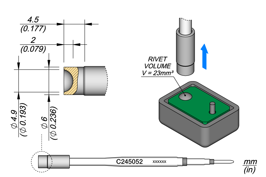 C245052 - Heat Staking Cartridge Ø 4.9